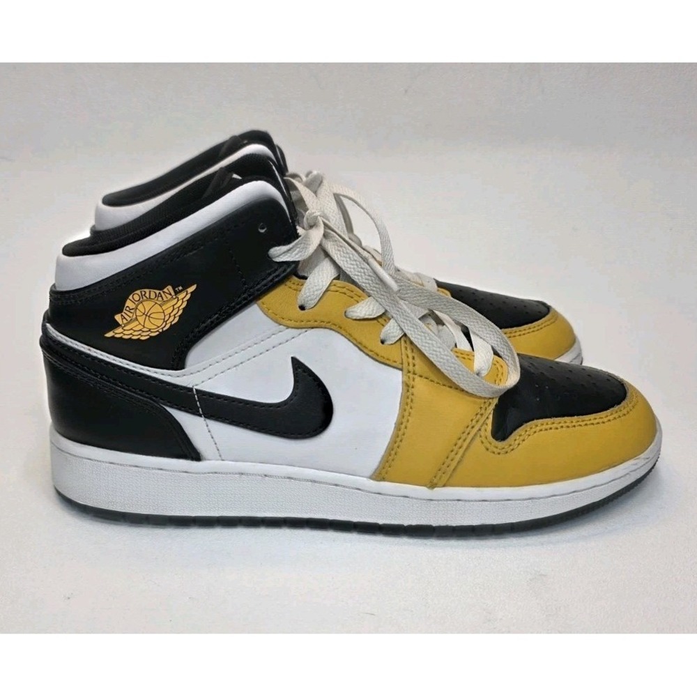 Youth Size 6Y Nike Air Jordan 1 Mid GS University Gold Black Yellow